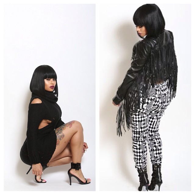 Black Chuna shows off her booty in a pic stitch.