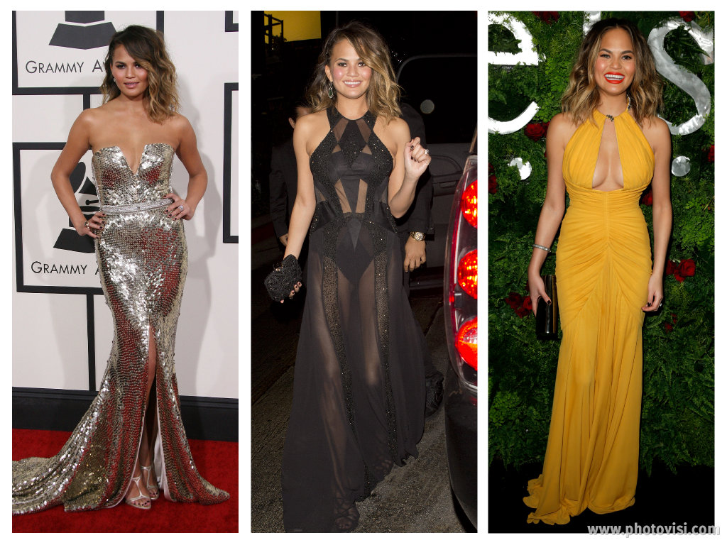 Chrissy Teigen grammys weekend 2014 outfits