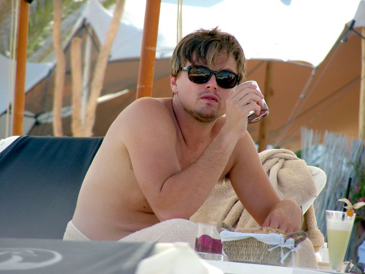 Leonardo frequently vacays in places that consist of good drinks and good friends.