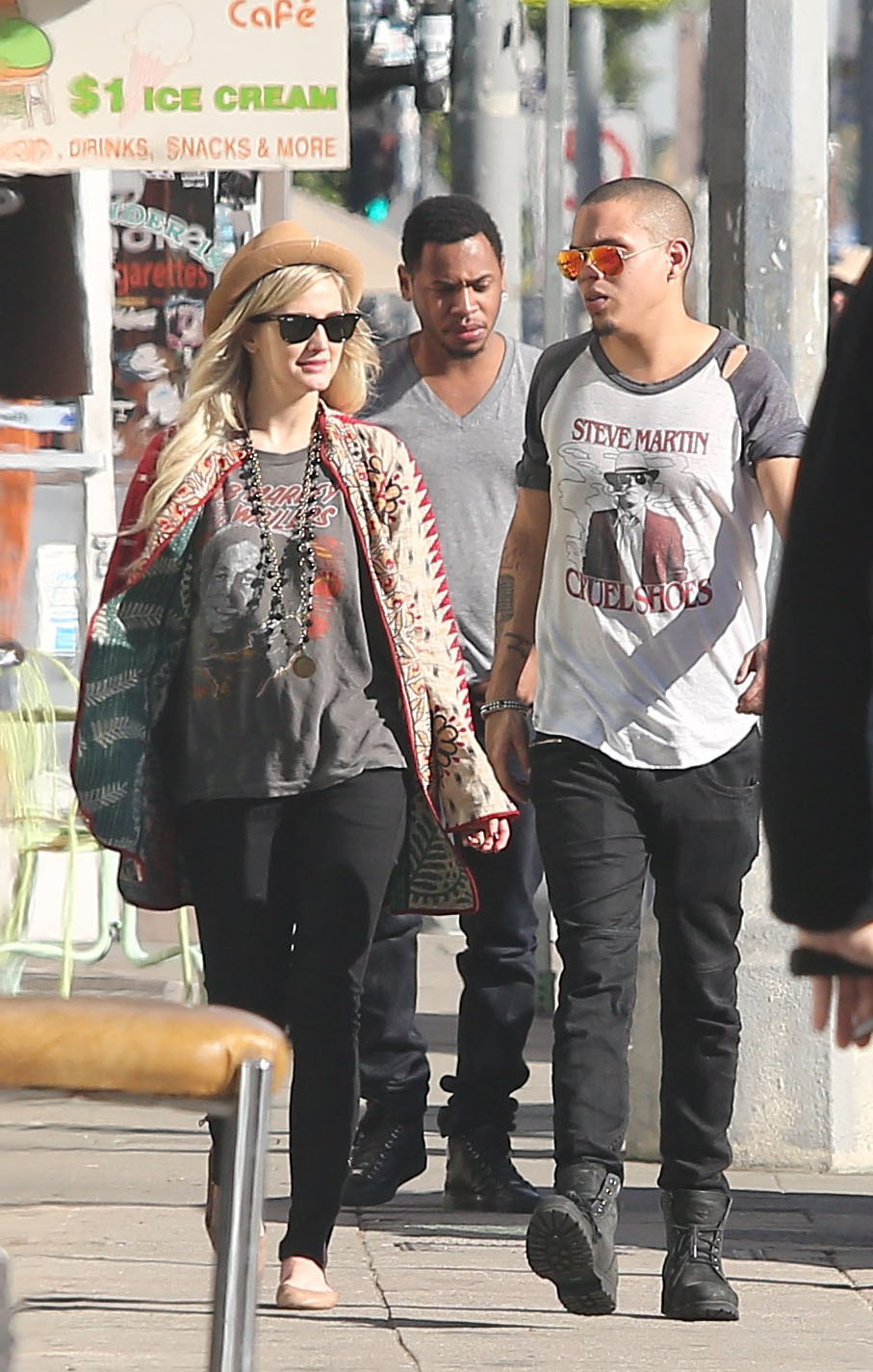 ashlee simpson evan ross walking together west hollywood