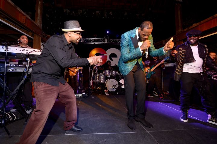 LeBron James on stage at the GQ All-Star Party