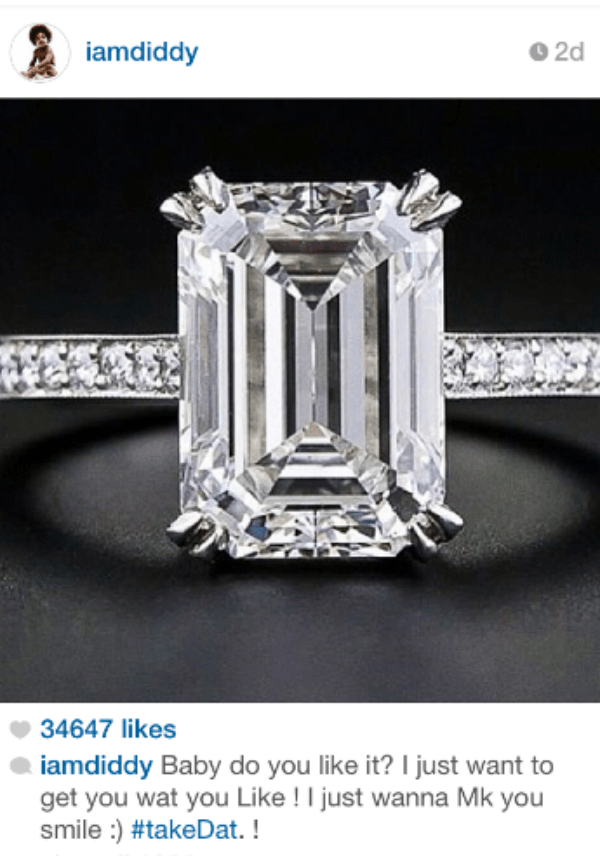 The engagement ring. Look at that rock!