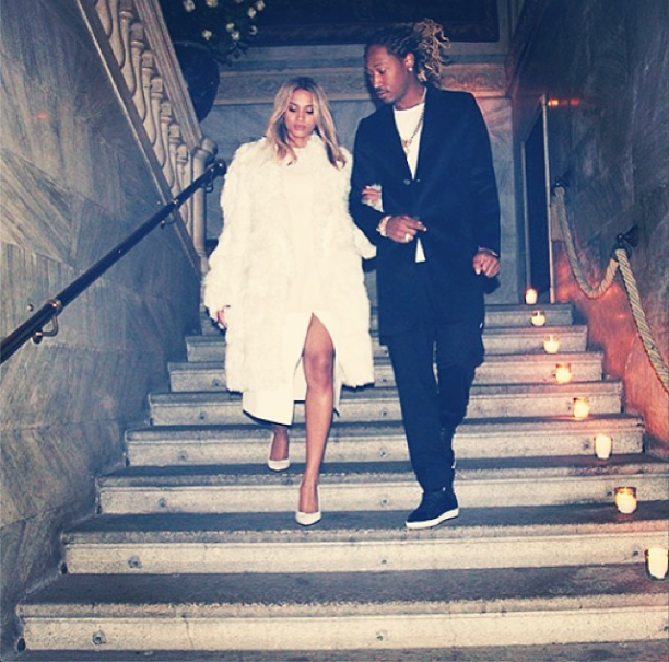 True Gentleman: Future escorts Ciara as they make their way down the stairs.