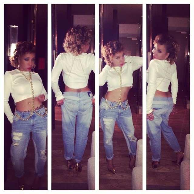Even in loose-fitting jeans, Tiny’s booty is great to look at.