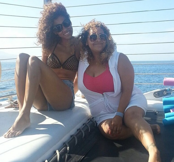 Bria Murphy and family on a boat in Maui
