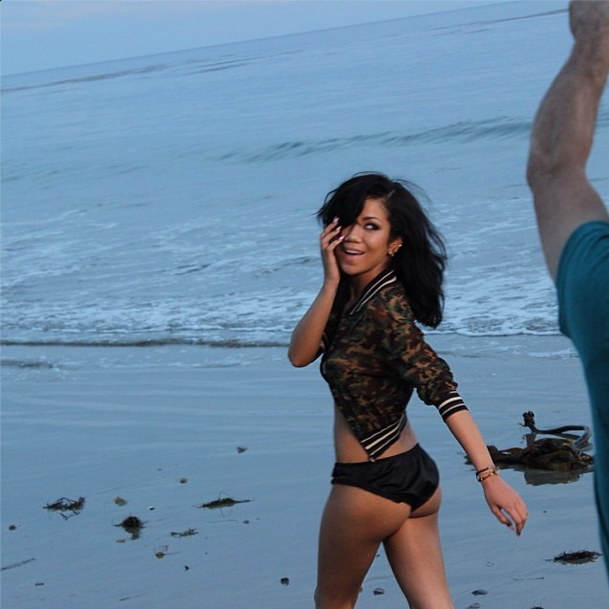 Jhene frolicks on the beach for GQ.