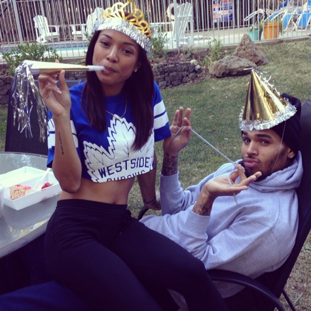 It’s a intimate celebration as Karrueche and Chris get silly for his birthday.