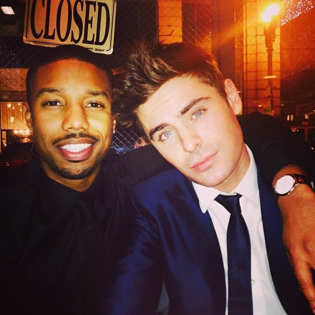 Too much sexy in one lens. Michael B. Jordan and Zac Efron chillin’.