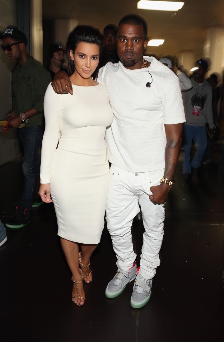 Backstage at the 2012 BET Awards, Kim supports her man.
