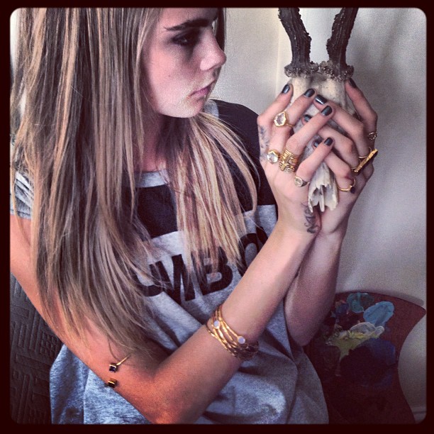 Posing with Zara Simon jewelry.