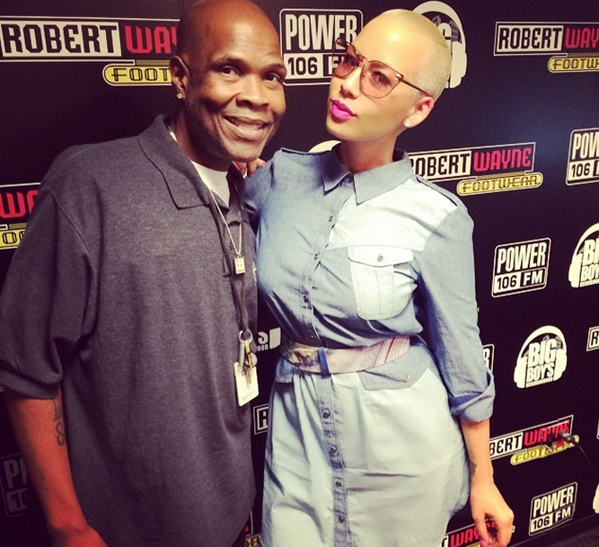 Amber Rose preps for an interview with Big Boy.