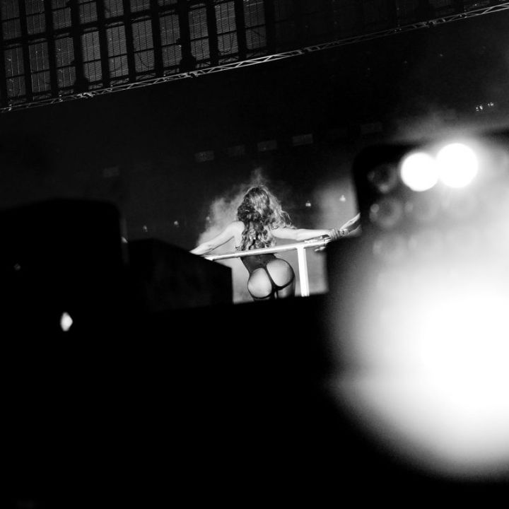 Bey shows off her booty in a thong on stage.