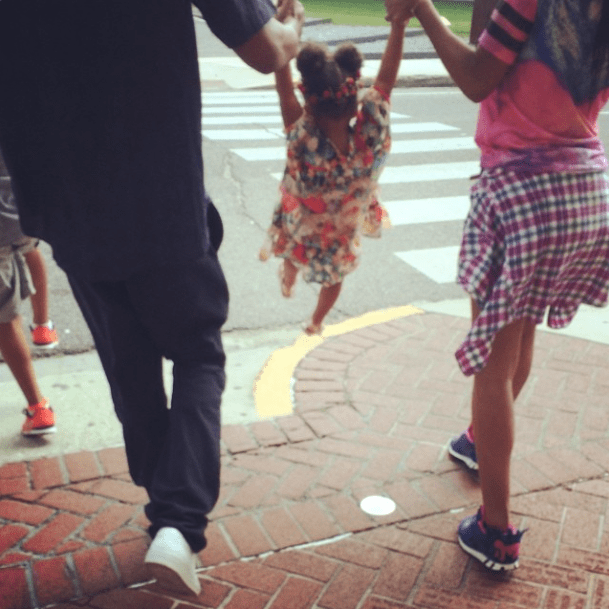 The Carters took Blue for a spring swing.