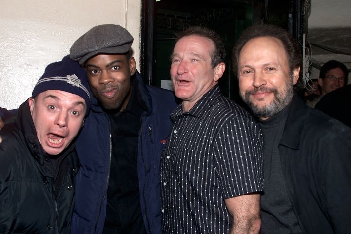 Robin Williams after a standup performance in 2002