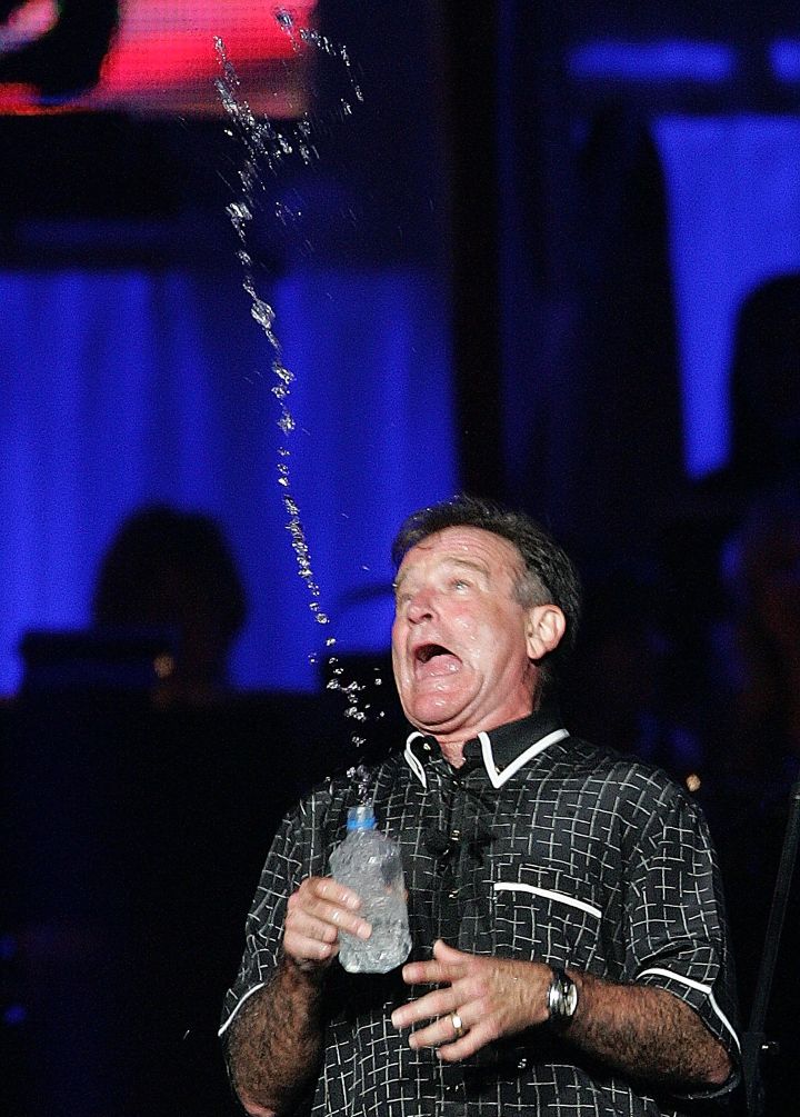 Robin Williams during a standup routine, 2004