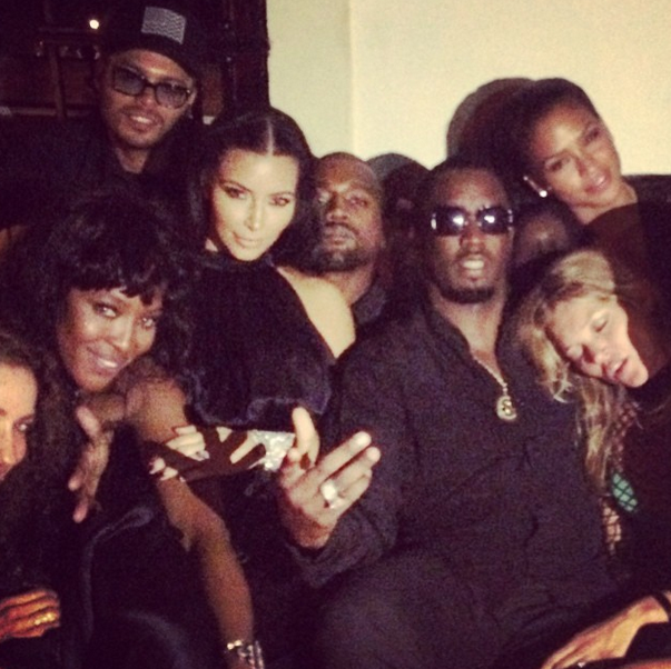 Diddy poses up KimYe, Naomi Campbelle, Cassie, and more in Ibiza