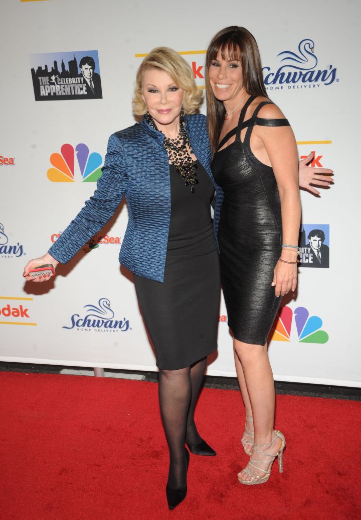 Joan and her daughter Melissa celebrate the season finale of “The Celebrity Apprentice.”
