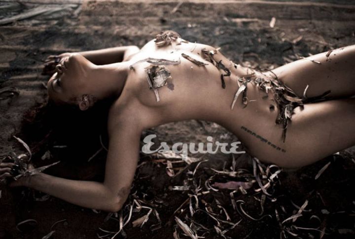 Rihanna goes nude for Esquire’s issue in 2011.