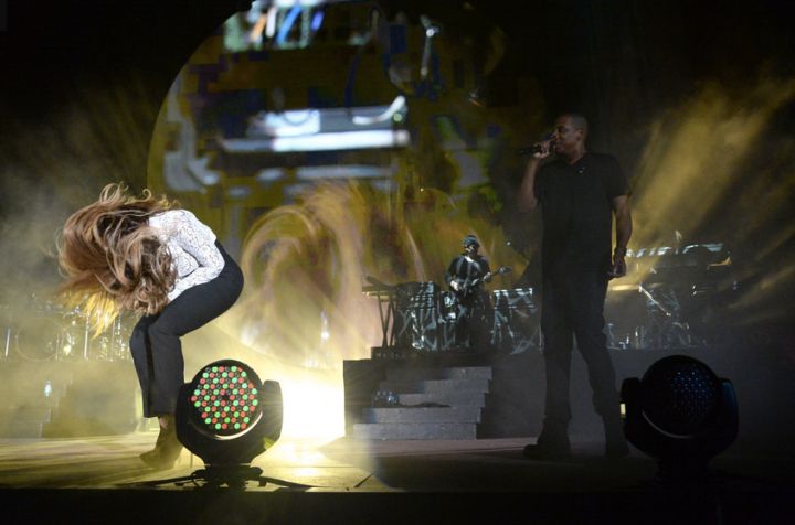 Beyonce performs during Jay Z’s set in Central Park