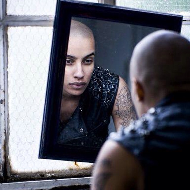 Woman in the mirror.