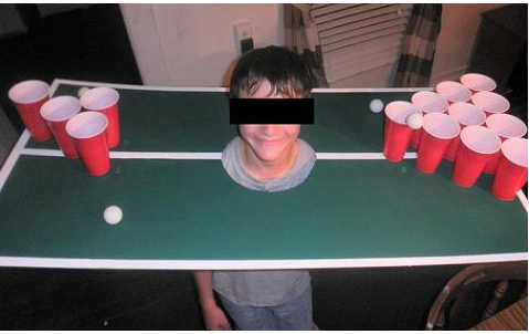 We’re sure he can wait until college to be introduced to this game.