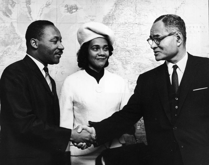 The Kings meet fellow Nobel Peace Prize winner Ralph Bunche. Coretta has a few trophies of her own like the prestigious Academy of Achievement’s Golden Plate Award and the Ghandi Peace Prize.