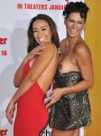 “Basketball Wives” star Laura Govan slips out of her dress on the red carpet at “The Wedding Ringer” premiere in Hollywood.