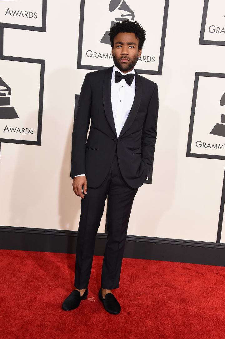 Childish Gambino in a tailored black tux