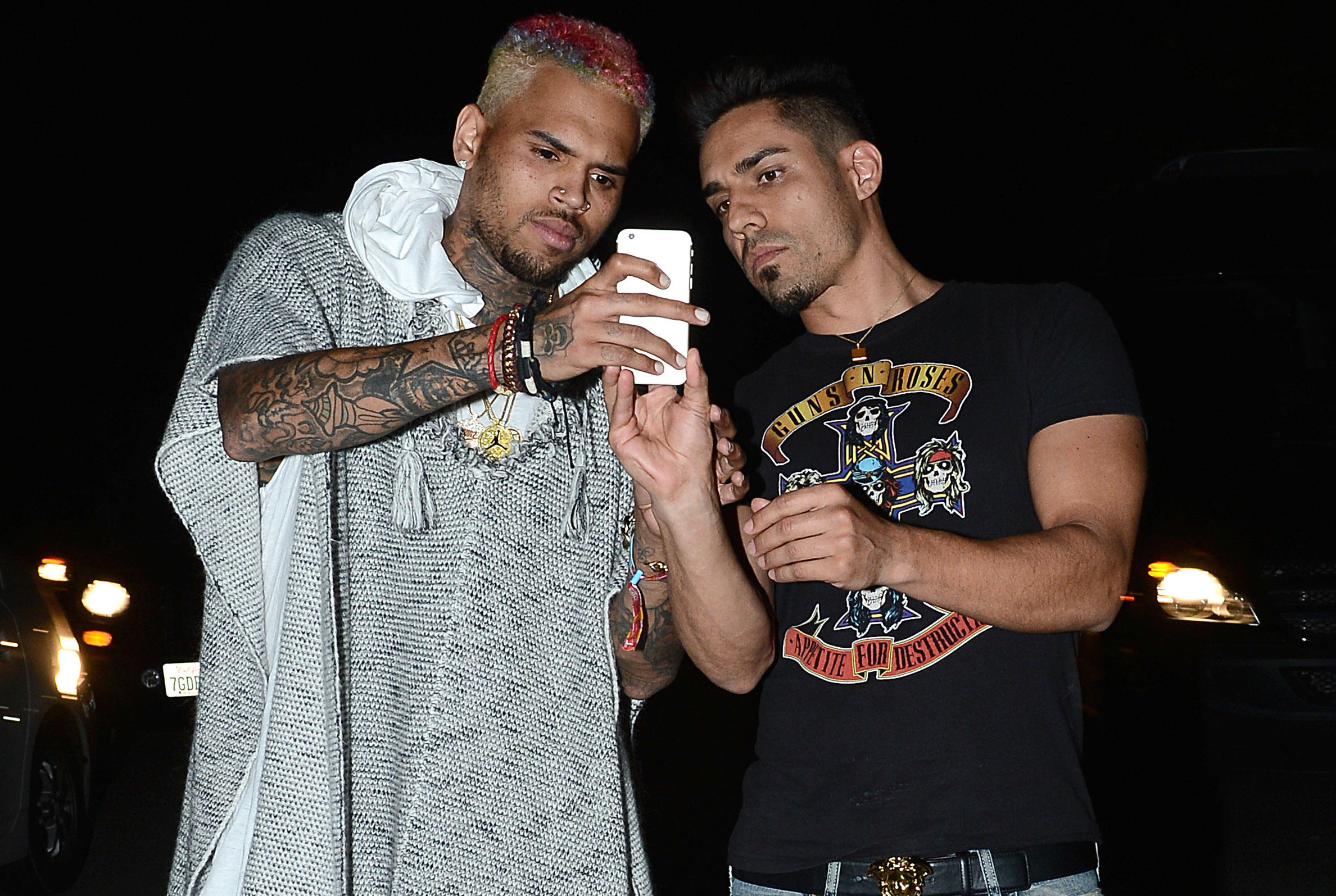 chris brown at 2015 coachella music festival with fan