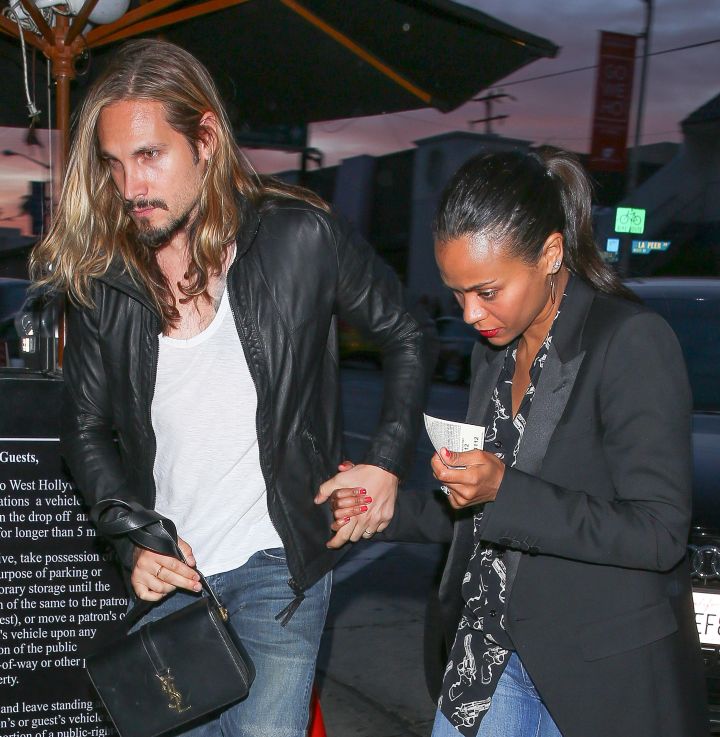 Boo’d Up. Zoe Saldana and husband Marco Perego spotted on a dinner date at Craig’s in Los Angeles, CA.