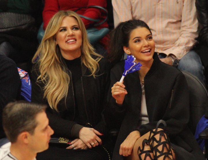 Hangin’ out at a basketball game with Khlo.