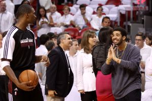 Drake courtside, Chicago Bulls v Miami Heat - Game Three
