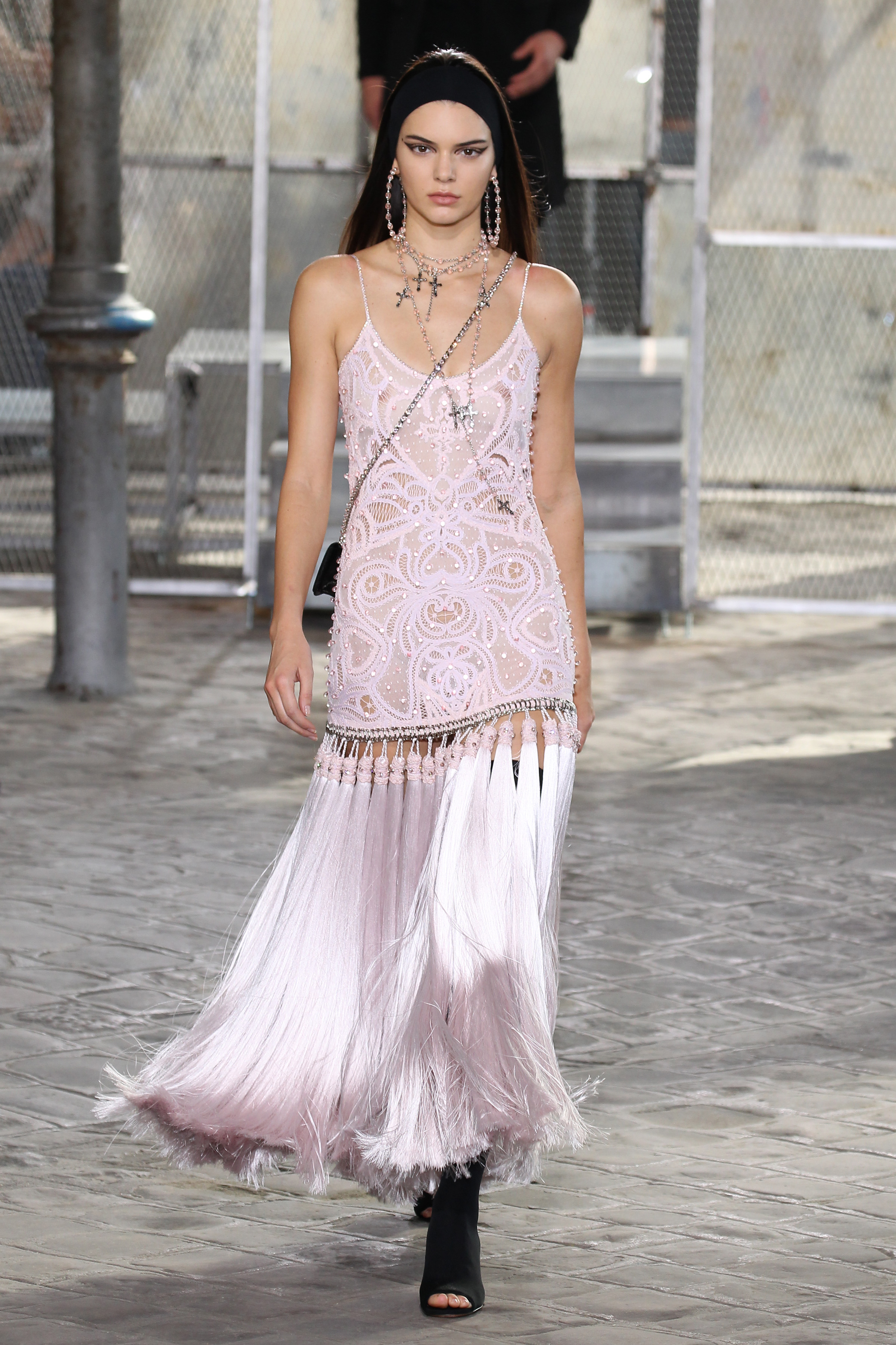 Kendall Jenner walks the runway during the Givenchy Menswear Spring/Summer 2016 show