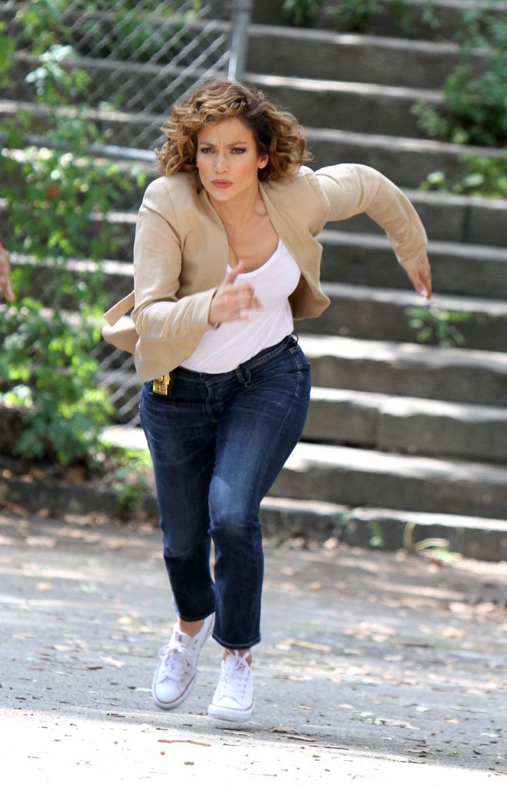 Don’t play around. Our girl Jennifer Lopez was pictured doing her own stunts while filming scenes for the new show “Shades of Blue.”