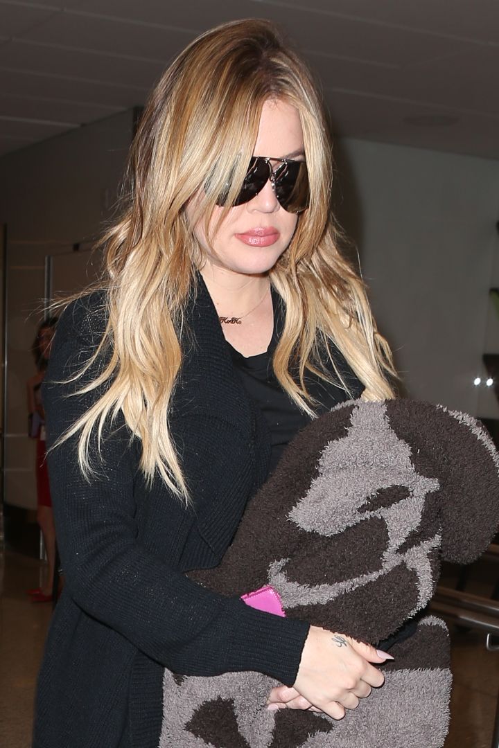 Khloe kept it casual as she departed from LAX.