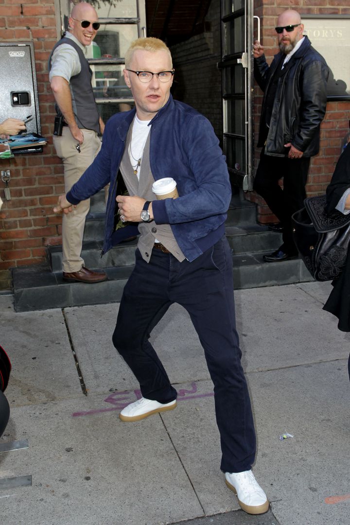 Will the real Slim Shady please stand up? Joel Edgerton was spotted in Toronto with bleached blond hair.