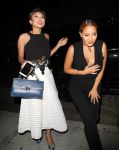 Co-hosts of the daytime talk show “The Real,” Adrienne Bailon and Jeannie Mai, dine out at Mr. Chow in Beverly Hills, CA.