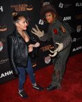 Adrienne Bailon wasn’t about that horror life at the grand opening of the Haunted Hay Ride.