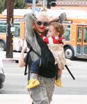 Look Ma, No Hands! Gwen Stefani and her son Apollo headed to church in Los Angeles on the Lord’s day.