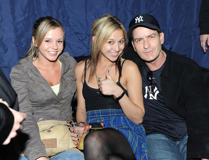 Charlie Sheen, Bree Olsen, and Natalie Kenly (The Goddesses)