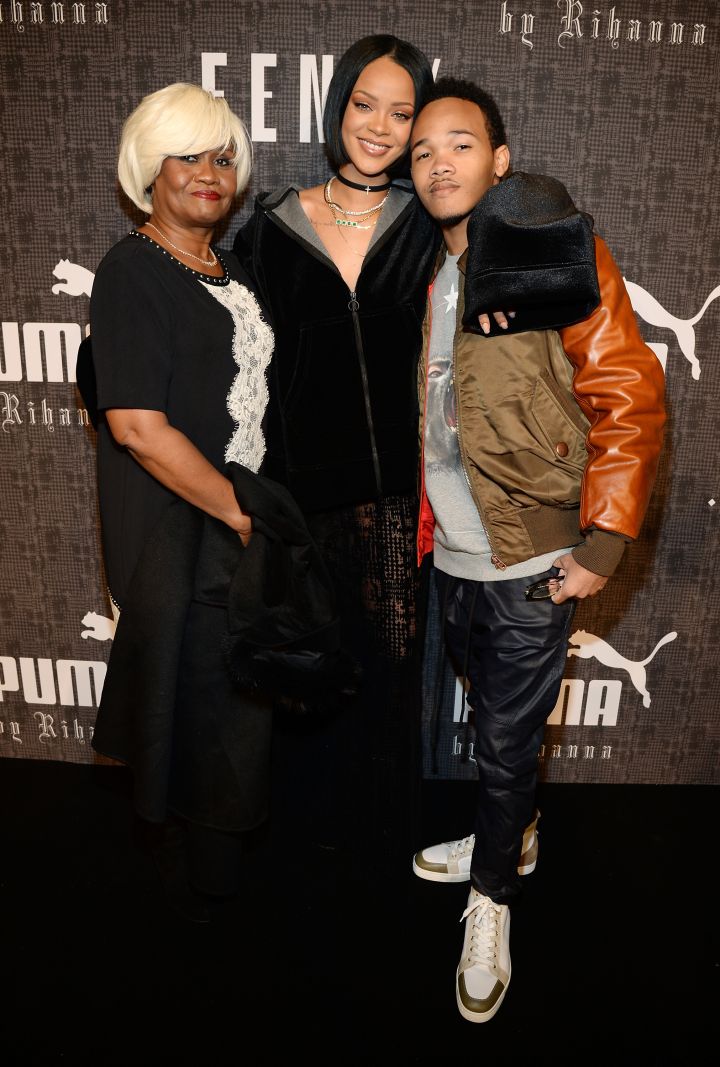 Rihanna, her mother, and brother