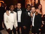 Bad Boys: French Montana and Diddy kick it with Chris Rock and Toby Maguire.