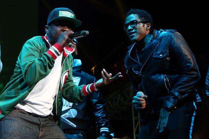 Phife Dawg and Q-Tip of A Tribe Called Quest perform during Hot 97’s ‘Busta Rhymes And Friends: Hot For The Holidays’ concert at Prudential Center on December 5, 2015 in Newark, New Jersey.