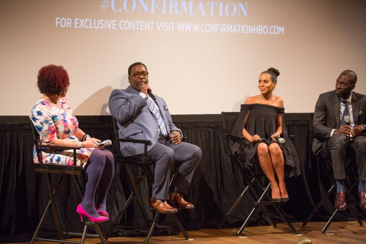 Wendell Pierce, Kerry Washington, & Rick Famuyiwa on a panel with Nikole Hannah-Jones.