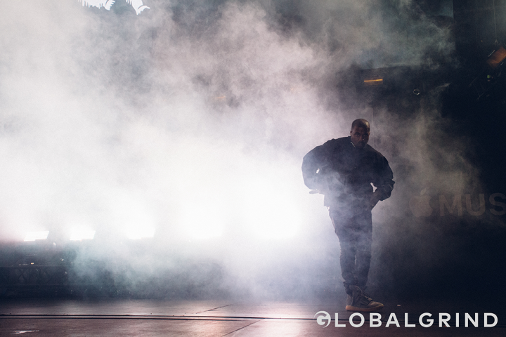 Out of the smoke.