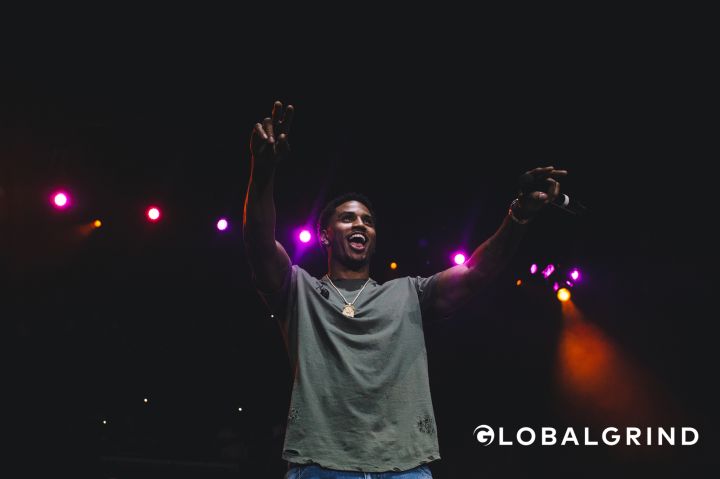 Trey Songz greets the crowd at Hot 107.9’s Birthday Bash concert in Atlanta.