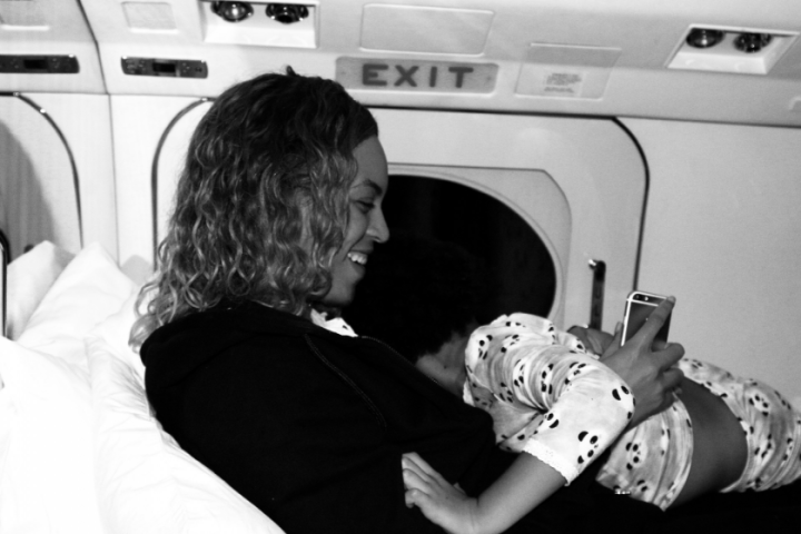 Blue Ivy falls asleep in her mom’s arms.