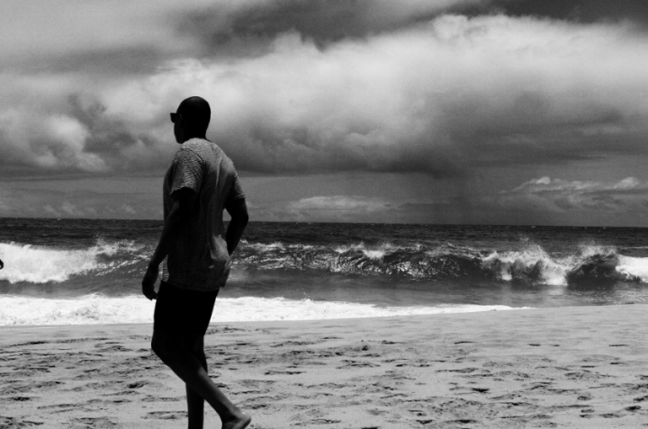 Bey captures a black-and-white still of Jay Z.