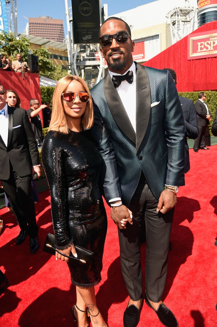 NBA Champion JR Smith graced the carpet with his fiancée.