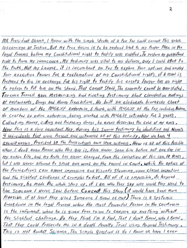 Kenneth "Supreme" McGriff Pardon Letter